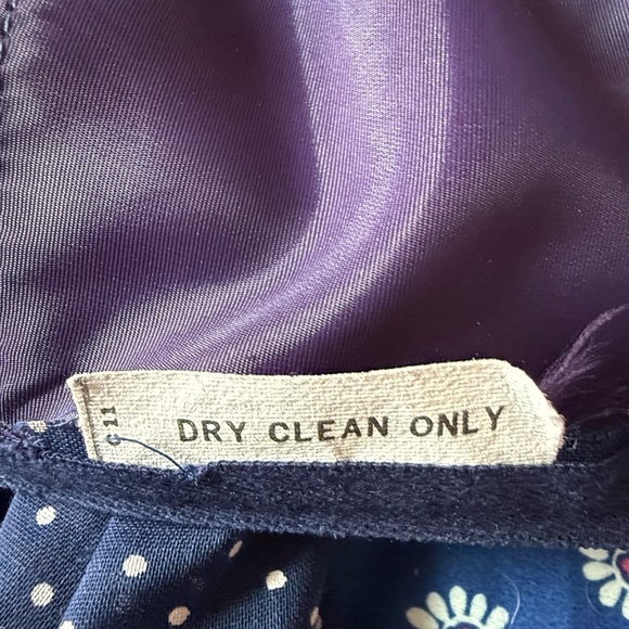 Vintage prairie dress- polka dot navy ruffle, lace cross tie maxi- XXS - Picture 10 of 14